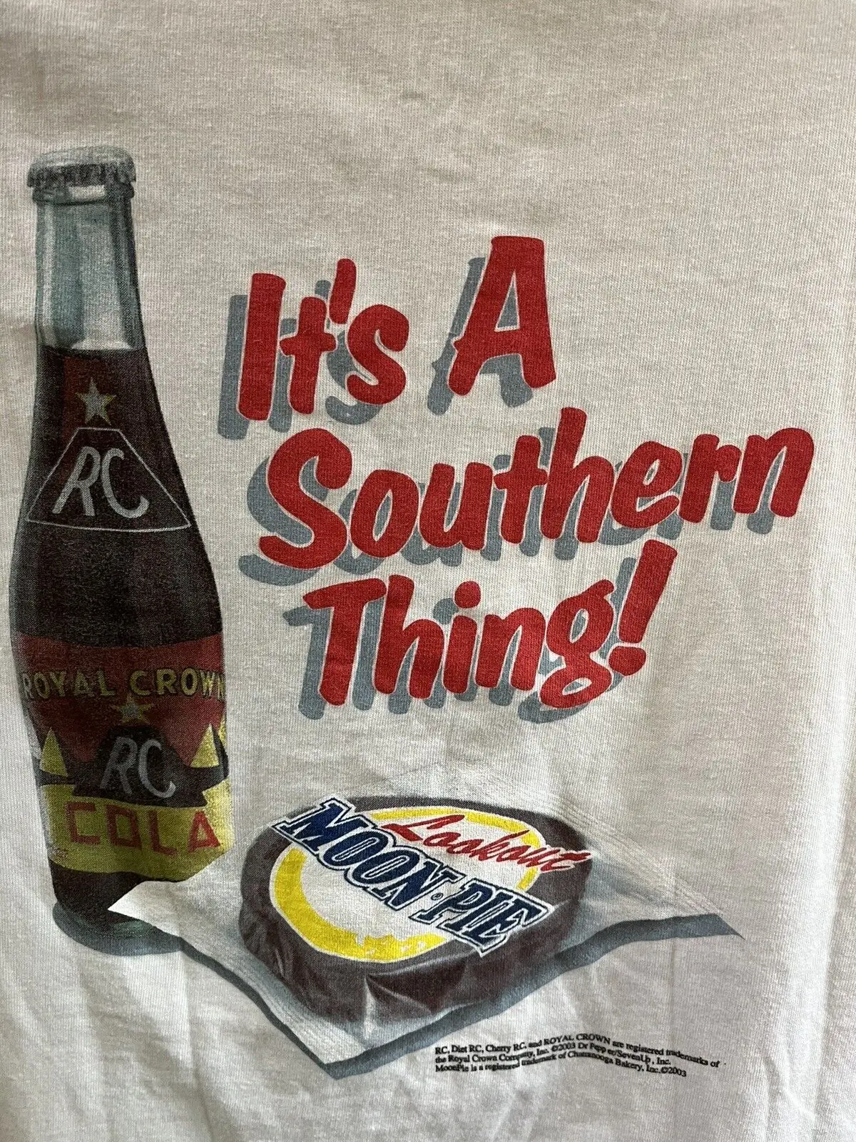 Maglietta Vintage 2003 Rc Cola Moonpie Double Sided Xl Royal Crown Maniche Lunghe O Corte Piccole