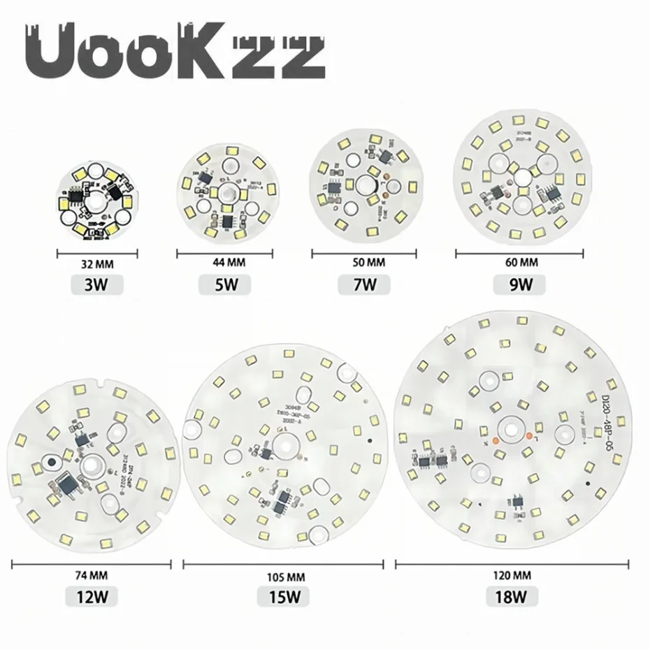 Chip Led Per Downlight 3W 5W 7W 9W 12W 15W 18W Smd 2835 Round Light Beads Ac 220V-240V Led Downlight Chip Lighting Spotlight