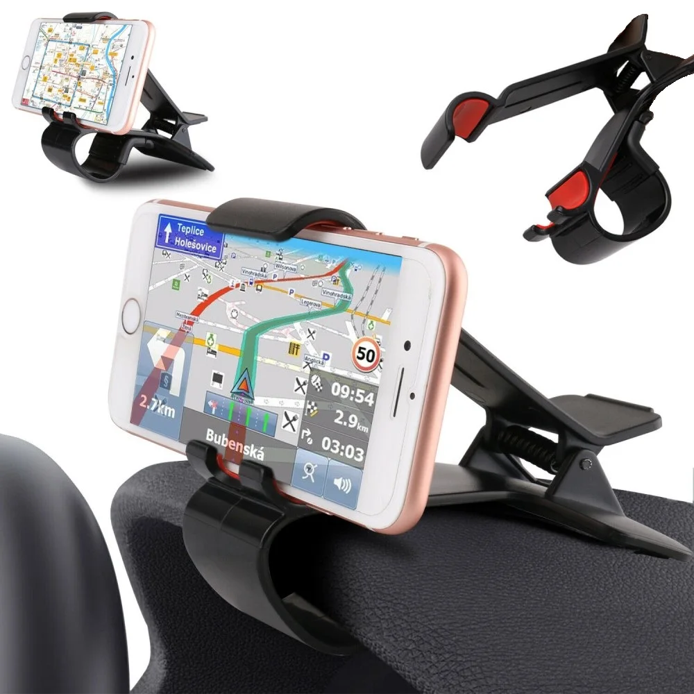 Smartphone E Gps Holder Clip Con Auto Cruscotto Clip Per Nokia 7 Plus. Android Di Un (2018)