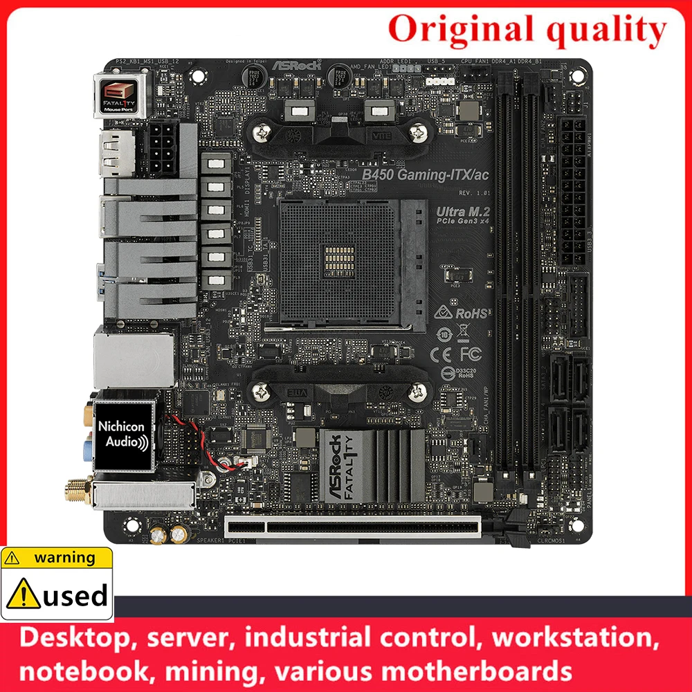 Utilizzato Per Asrock B450 Gaming-Itx/Ac Gaming-Itx Itx Mini Schede Madri Presa Am4 Ddr4 64Gb Per Scheda Madre Desktop Amd B450