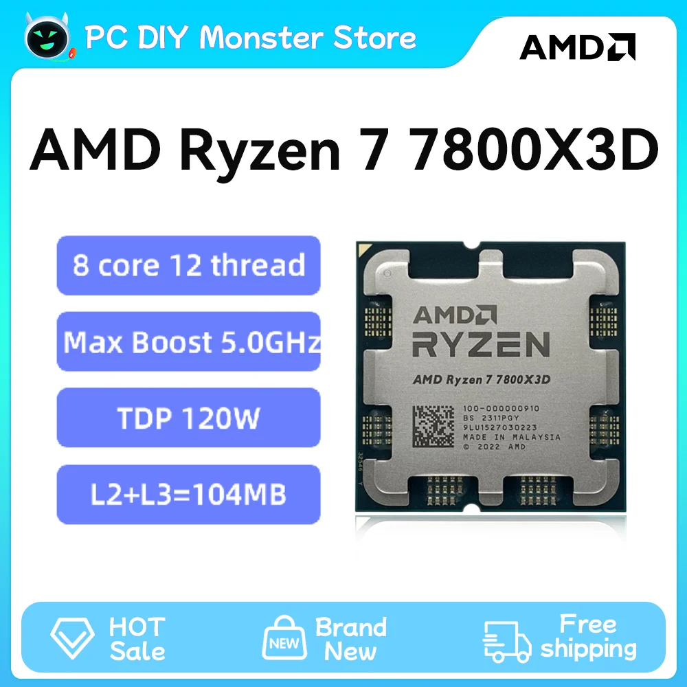 Nuovo Amd Ryzen 7 7800X3D Cpu Ryzen Processor 8 Core 16 Thread 120W 5Nm Socket Am5 Procesador Quadrozze Muslimate Pc Gamer Kit Ryzen