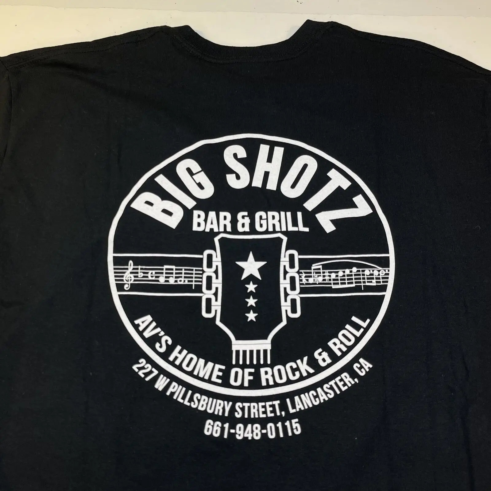 Big Shotz Bar Grill Rock Roll Dive T Shirt Uomo L Temperatura California Maniche Lunghe O Corte
