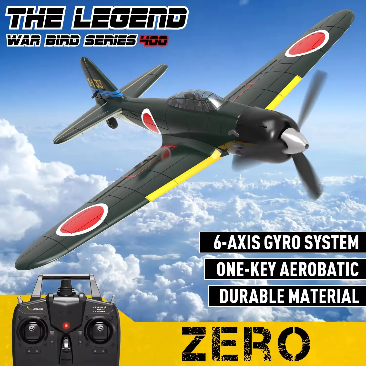 Nuove Vendite Calde Rc Rc Aereo 400Mm Zero/P51 Mustang /Bf109/Spitfire Rtf Aereo Con Sistema Di Stabilizzazione Xpilot One Key Aerobic