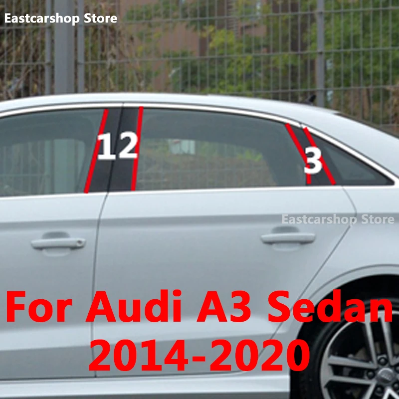 Per Audi A3 Berlina 2020 2019 Finestrino Centrale Auto B C Adesivo Pilastro Centrale Pc Decorativo Cornice Centrale Copertura Striscia 2014-2018