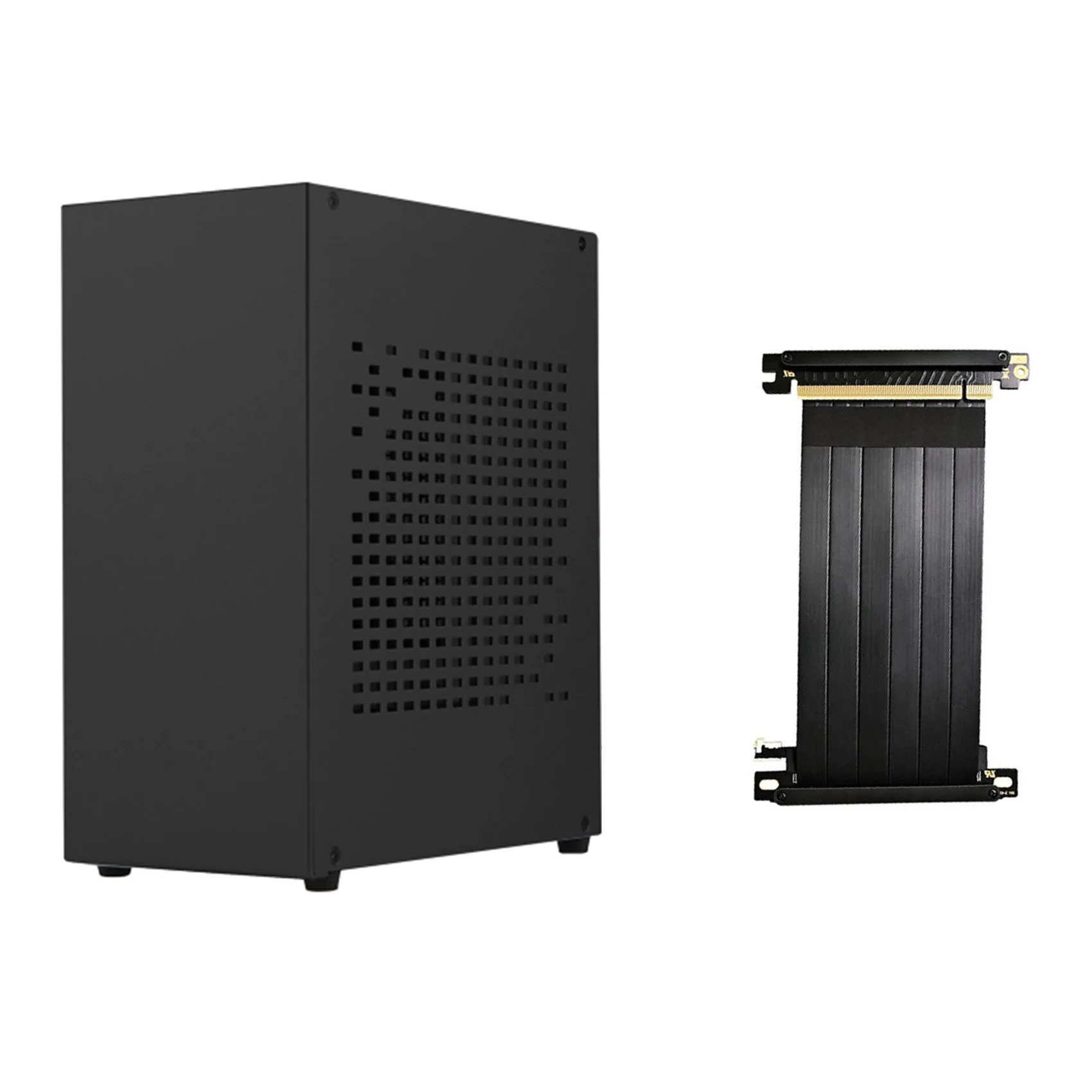 A07 Mini Itx Computer Case Chassis Htpc Host Case Usb3.0 Itx Enclosure Con Cavo Di Prolunga Per Scheda Grafica (A)