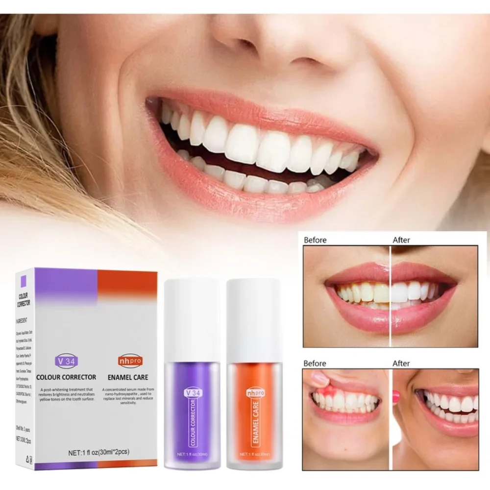 V34 Correttore Di Colore Siero Dentifricio Sbiancamento Dei Denti Denti V34 Correttore Di Colore Denti Sbiancamento Dentale Professionale Igiene