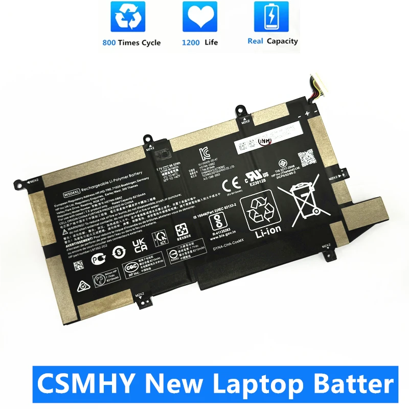 Csmhy Nuova Batteria Per Laptop Ws04Xl Per Hp Spectre X360 14 Series 14T-Ea 14T-Ef 14T-Ea000 Hstnn-Db9Z L97352-2D1 L97357-005 7.7V