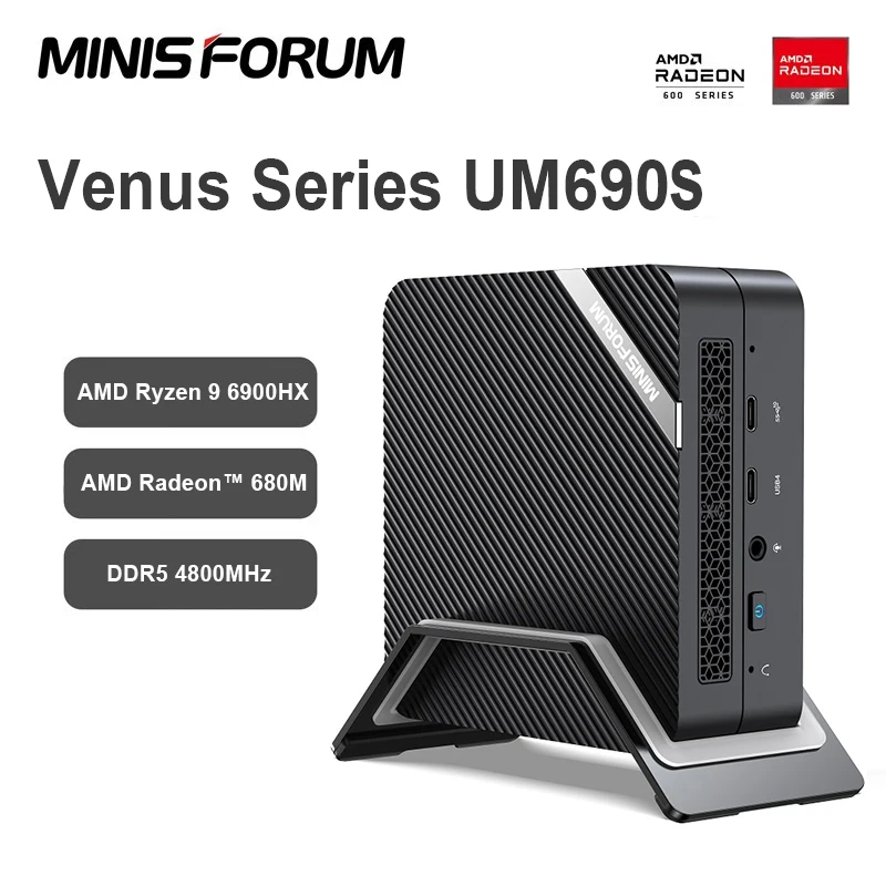Minisforum Um690S Mini Pc Amd Ryzen 9 6900Hx Mini Computer Windows 11 Ddr5 32Gb 512Gb Ssd Bluetooth Wifi6E 8K Gaming Mini Pc
