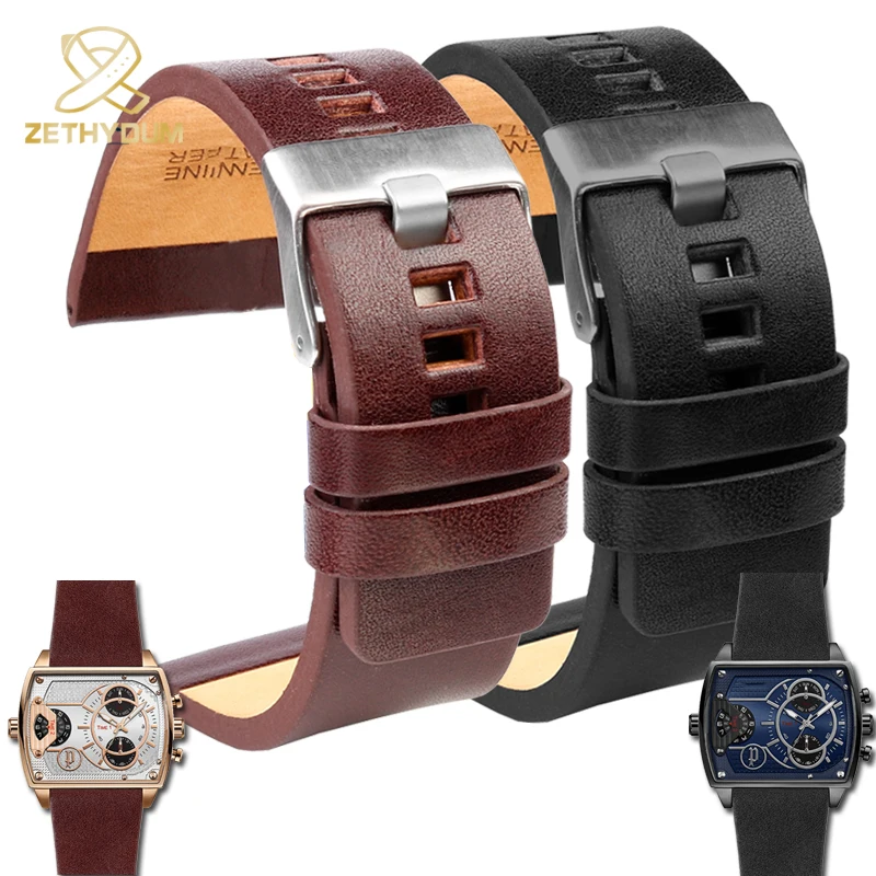 Cinturini Per Orologi In Vera Pelle Di Vitello Per Diesel Dz4344 4323 1657 Cinturini Per Orologi Da Polso Da Uomo 26Mm 27Mm 28Mm 30Mm 32Mm