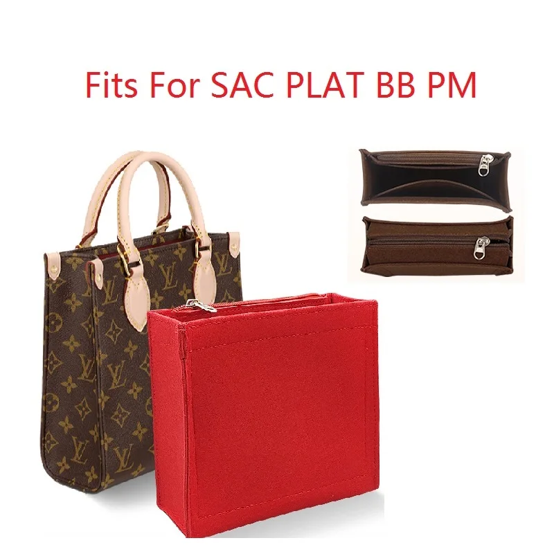 Adatto Per Petit Sac Plat Bb Pm Borsa Inserto Organizer Tote Bag Base Shaper Feltro Articoli Da Toeletta Borse Da Viaggio Borsa Cosmetica Ragazza