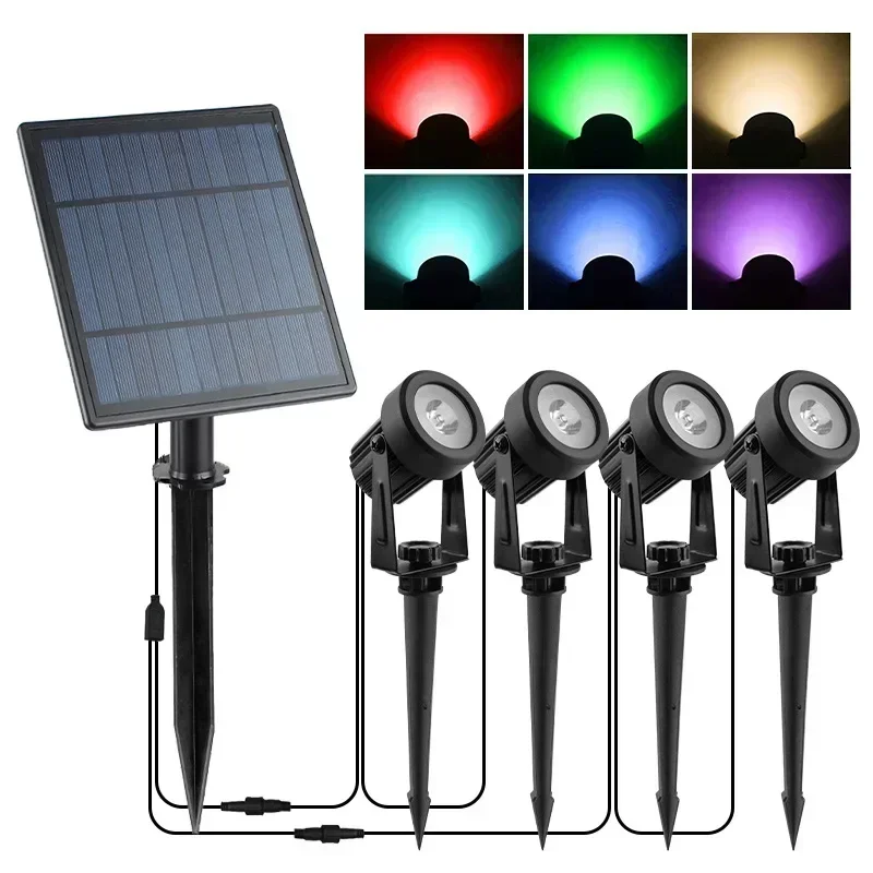 Il Più Nuovo 3000K/6000K/Rgb Solar Led Light Outdoor Solar Spotlight Solar Garden Light Outdoor Ip65 Waterproof Lawn Lamp Wall Light