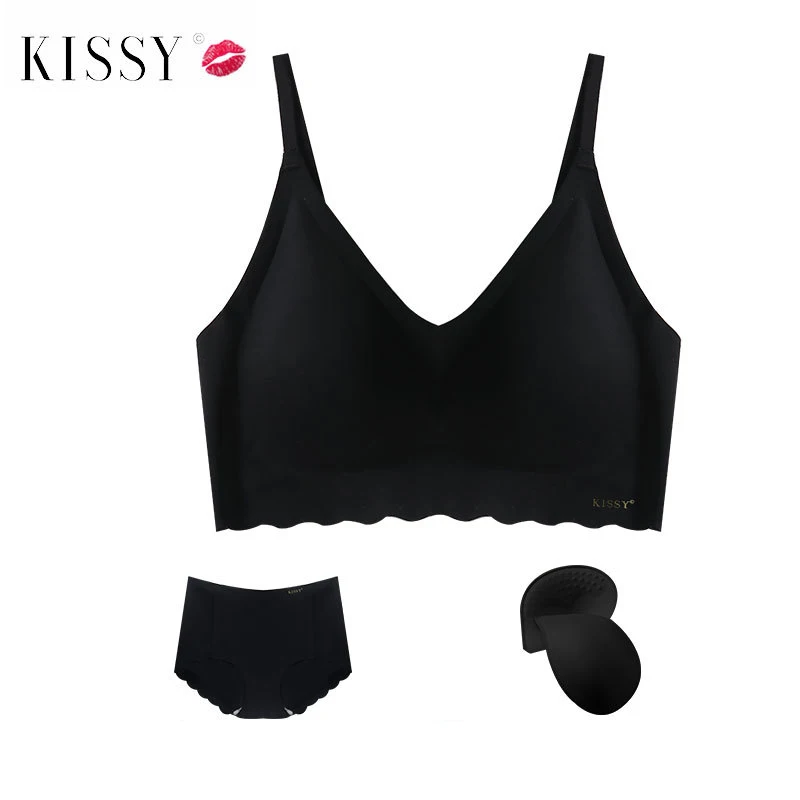 Kissy Underwear Gilet Intero Senza Tracce Senza Ferretto Seni Piccoli Insieme Sport Bellissimo Reggiseno Posteriore Donna