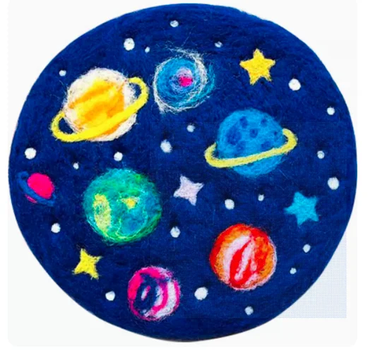 Space Planet Coaster Needlepoint Kit Feltro Di Lana Ago Infeltrimento Decorazione Artigianato Needlecraft Fai Da Te Fatto A Mano