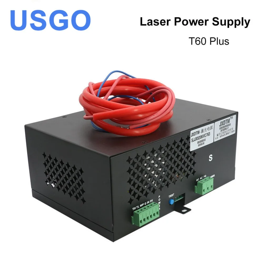Alimentatore Laser Co2 Usgo 60W Per Macchina Da Taglio Per Incisione Laser Co2 Serie Hy-T60 T / W Plus Con Lunga Garanzia