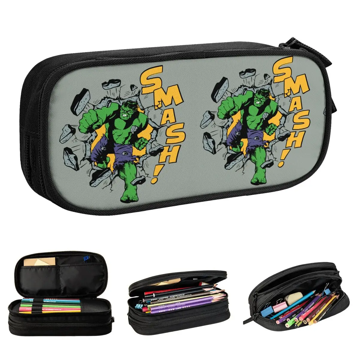 Lovely Retro Hulk Smash Pencil Case Pencil Box Box Per Ragazze Ragazzi Grandi Borse Portaoggetti Forniture Scolastiche Regali Di Cancelleria