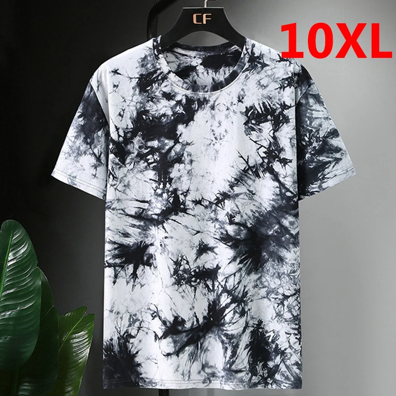 T-Shirt Oversize Tie Dye Uomo Taglie Forti Top T-Shirt Estate Hip Hop Casual Tie-Dye Tshirt Plus Size 9Xl10Xl Abiti Larghi Hx466