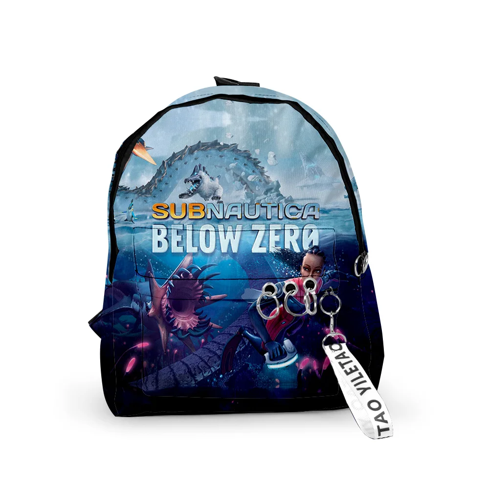 Popolare Subnautica Sotto Zero Zaini Ragazzi/Ragazze Zaini Scuola Scuola Stampa 3D Portachiavi Oxford Impermeabile Carino Piccoli Zaini