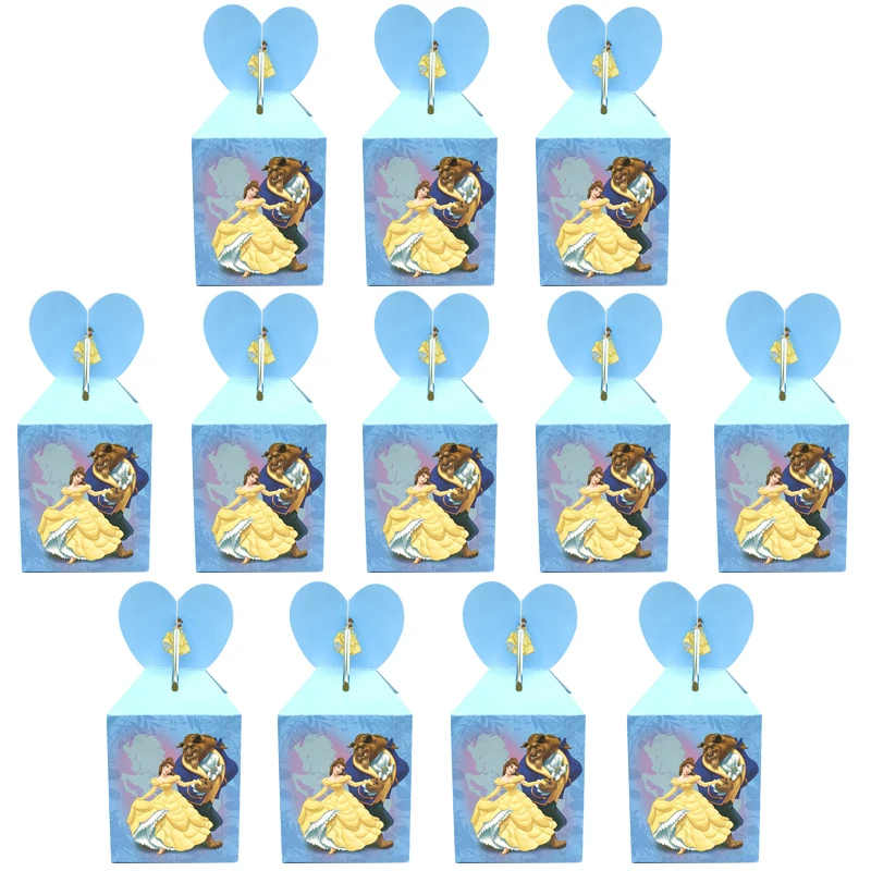 Disney Beauty And The Beast Party Supplies Candy Box Baby Shower Birthday Party Decor Cartoon Kids Birthday Paper Gift Boxes
