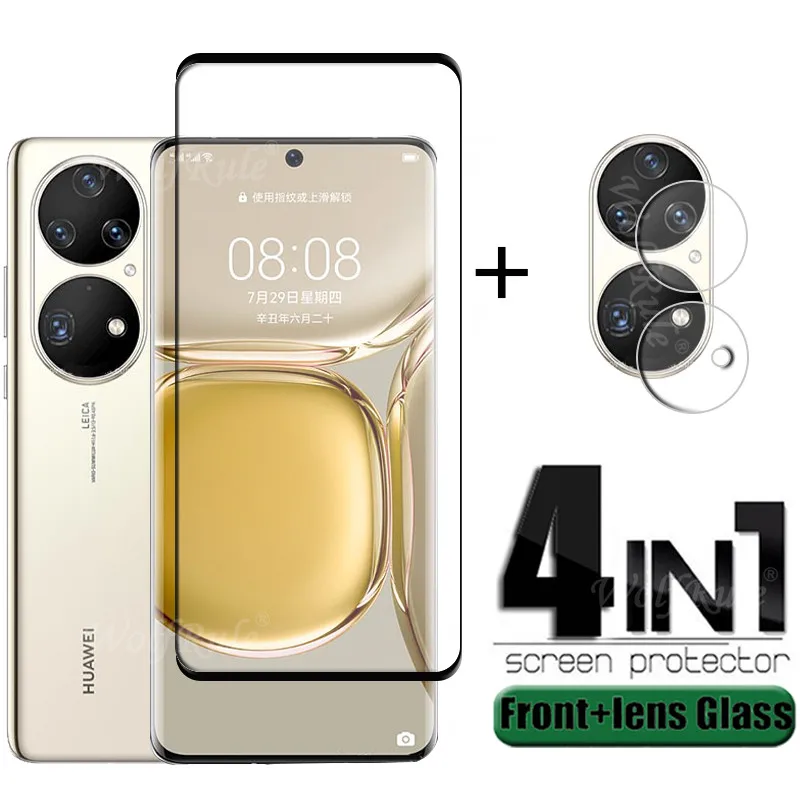 4-In-1 Per Huawei P50 Pro Vetro Per Huawei P50 Pro Pellicola Protettiva Per Telefono Pellicola Protettiva Per Schermo Hd Per Huawei P50 Pro Pellicola 