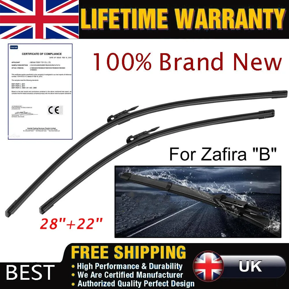 Set Di Spazzole Tergicristallo Anteriore Adatte Per Vauxhall Zafira Mk Ii 2005 - 2014 Uk