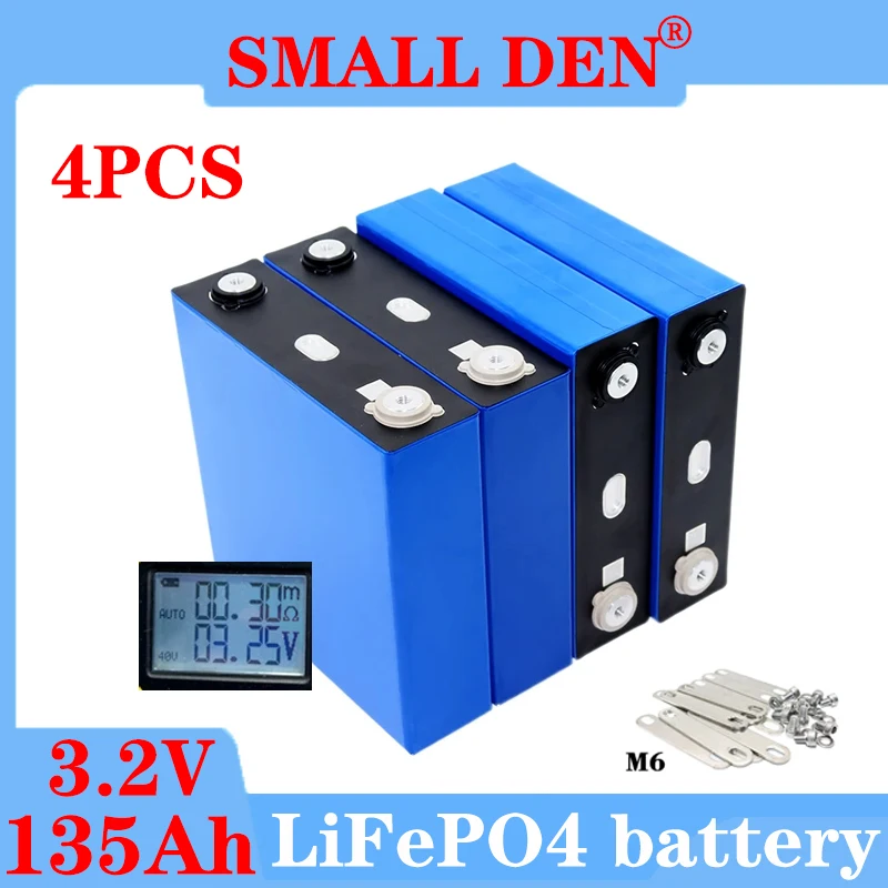 3,2V 135Ah Lifepo4 Wiederauf Ladbare Batterie 3C Lithium-Eisen-Phospat-Zellen Diy 12V 24V Elektroauto Boot Rv Solarsp Eicher