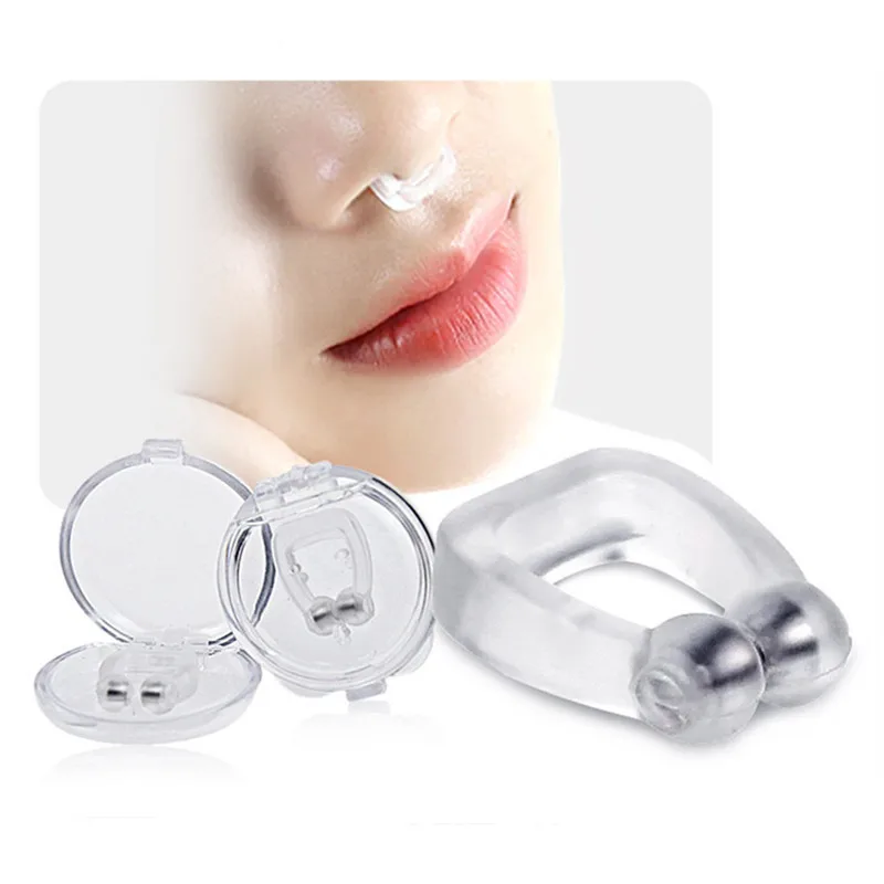 Men Women Magnetic Snore Stopper Ring Silicone Anti Snore Stop Device Silent Sleep Nose Clip Night Sleeping Aid Stop Snoring
