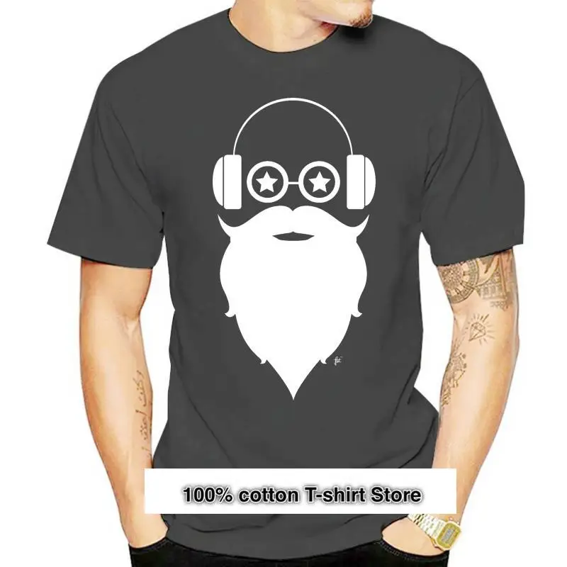 Camiseta De Algodon Natural Para Hombre, Camiseta Con Cuello Redondo, Mul Sica Rock, Papà Noel, Con Auriculares