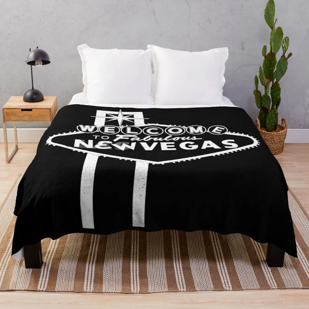 Benvenuti A New Vegas | Fallout New Vegas | Bianco Logo Coperte E Plaid Coperta Di Grandi Dimensioni Maglia Plaid