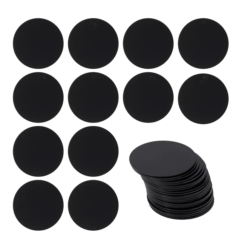 40 Pz/Lotto 3 Millimetri Rotondo Nero Acrilico Dischi Plexiglass Copriletto Cerchio Bordo Per La Pittura Di Diy Artigianato