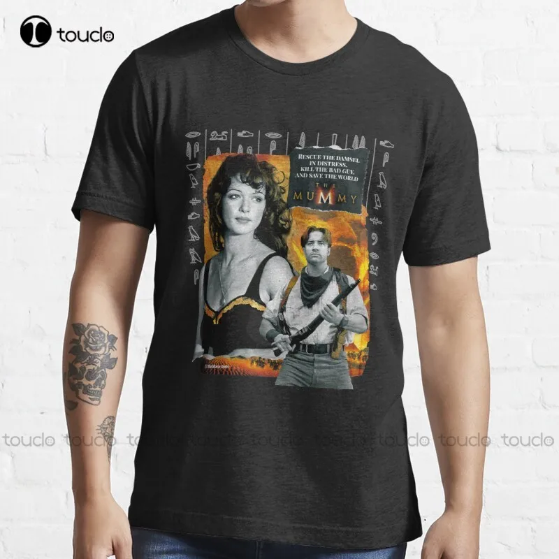 The Mummy Symbol Poster Rick And Yamaha Mummy Brendan Movie Fraser Rachel Weisz T-Shirt Mens White Tee Shirts Tee Shirt S-5Xl