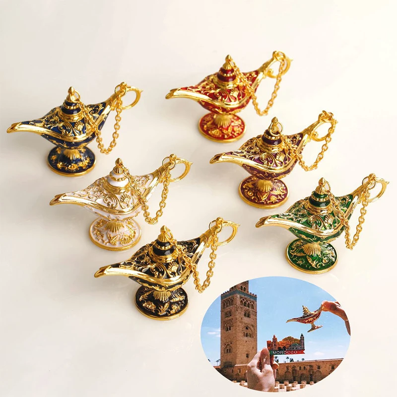 Wishing Lamp Aladdin Lamp Ornament Living Room Decoration Vintage Palace Style Russian Home Festival Dinner Decor Crafts