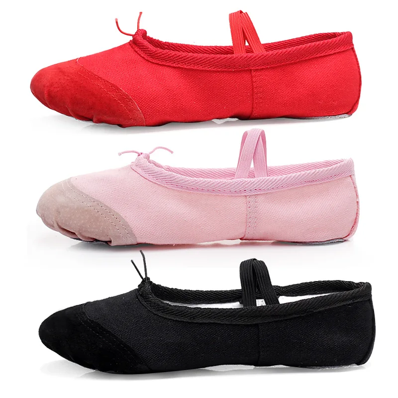 Ragazze Flat Canvas Head Nero Bianco Soft Zapatos De Punta De Ballet Pantofole Bd Ballet Belly Gym Yoga Scarpe Da Ballo Bambini Donna Uomo