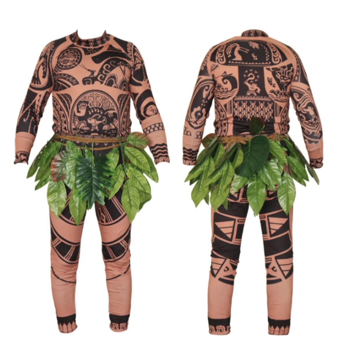 Vendita Calda Moana Personaggio Cosplay Stretto Tute Intere Halloween Maui Tatuaggio Stampato Costume Per Adulti E Bambini
