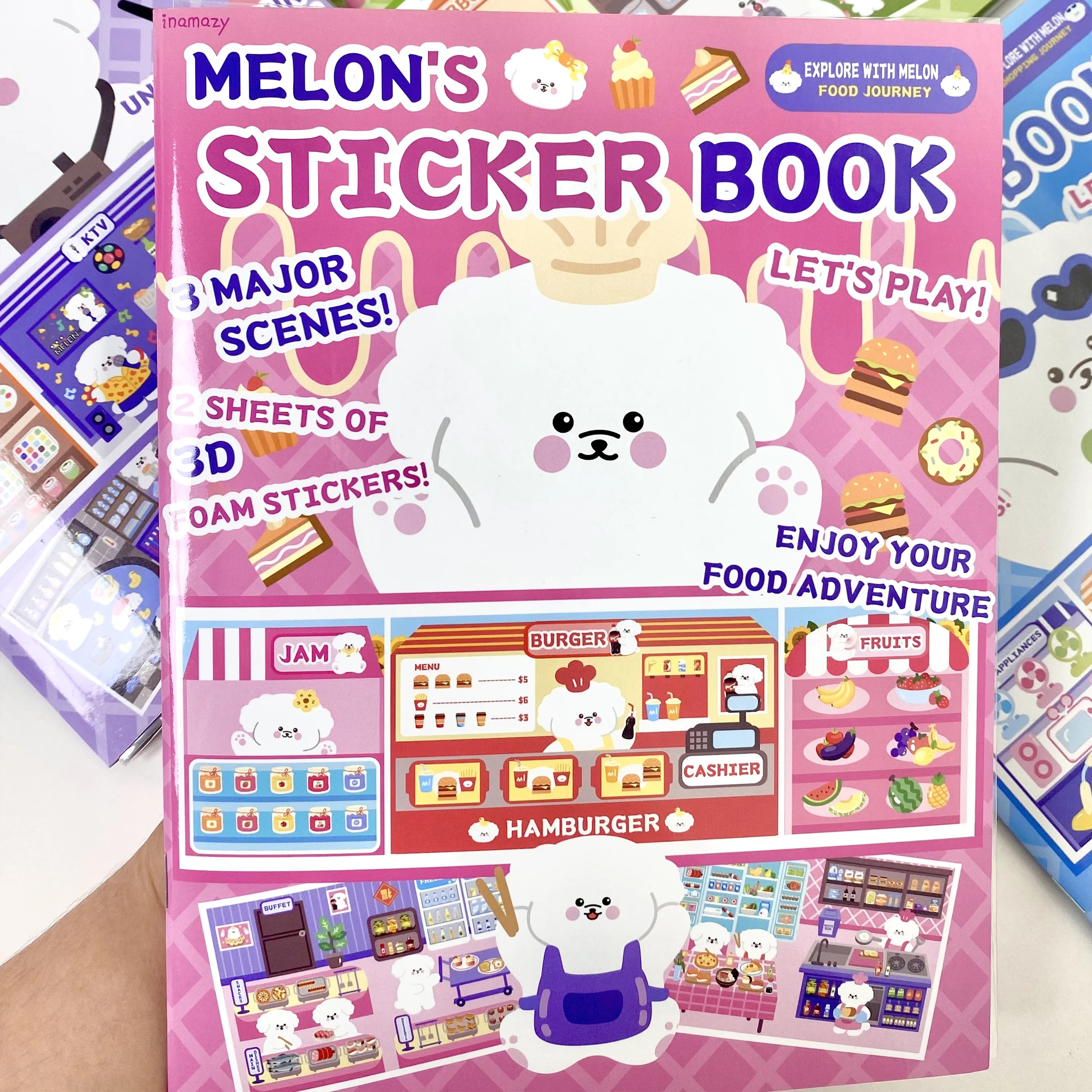 Inamazy Sticker Book 3D Sticker Bubble Book Quiet Book Bubble Sticker Book Handbook Sticker Material Handbook