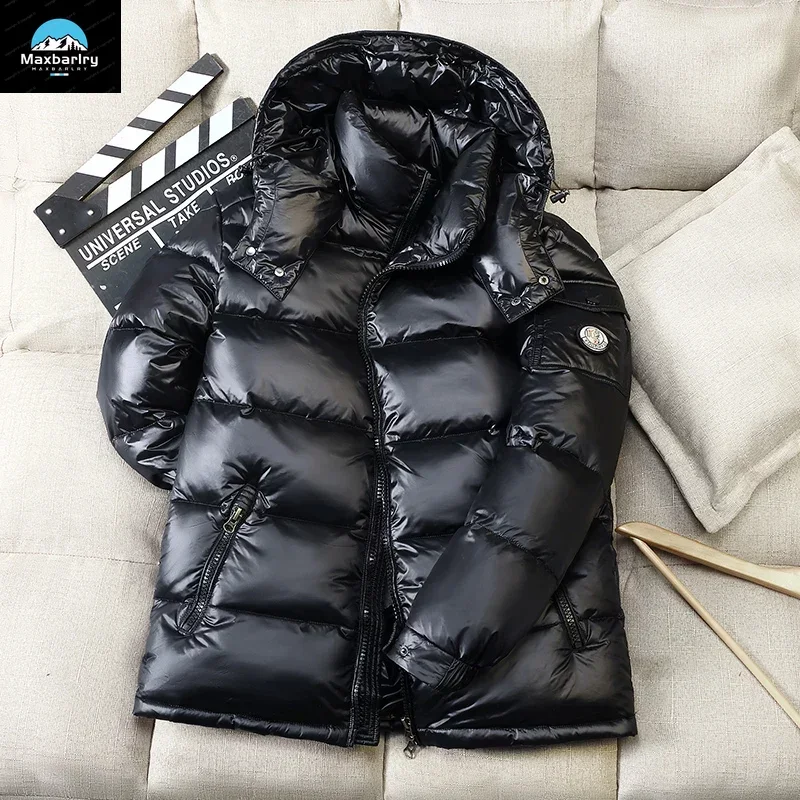 2024 Inverno Nuovo Piumino Da Uomo Moda Spessa Uomo Donna Piumino D'Anatra Cappotti Casual Caldi All'Aperto Cappotti Con Cappuccio Solido