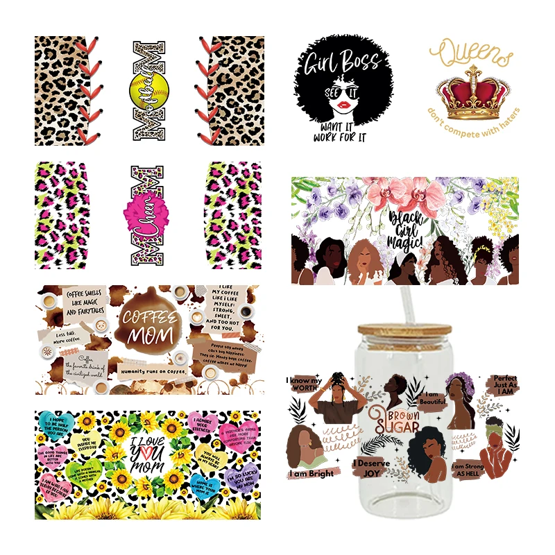 Cartoon Girls 3D Uv Dtf Transfer Stickers Libbey Cup Wrap Iron Per Vetro 16Oz D8317