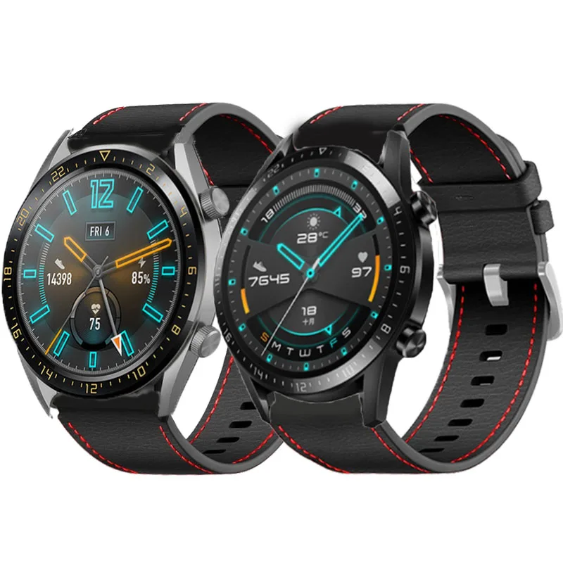 Cinturino In Vera Pelle 22Mm Per Huawei Gt/2/2E/Pro Correa Reloj Inteligente Sostituzioni Per Samsung Galaxy Watch 3 45/46Mm