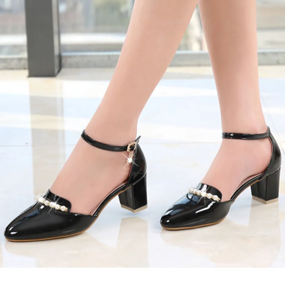 Cresfimix Zapatos Dama Donna Carino Dolce Rosa Punta Tonda Pu Cinturino In Pelle Fibbia Scarpe Tacco Alto Di Alta Qualità Zapatos Mujer A9576