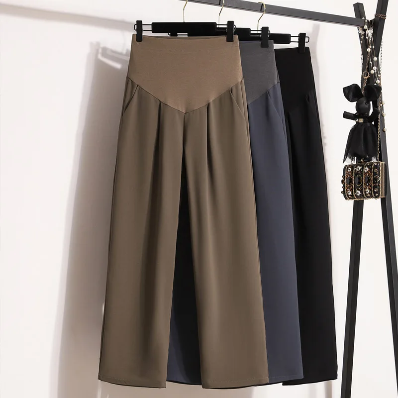 2024 Stile Coreano Abiti Premaman Pantaloni Estate Sottile Moda Ufficio Signora Pancia Pantaloni Eleganti Donna Incinta Pantaloni Dritti