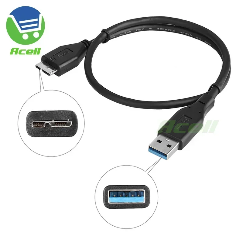 Cavo Dati Micro-B Usb3.0 Per Wd My Passport / My Book / Elements / Wd Black P10 D10 Disco Rigido Portatile