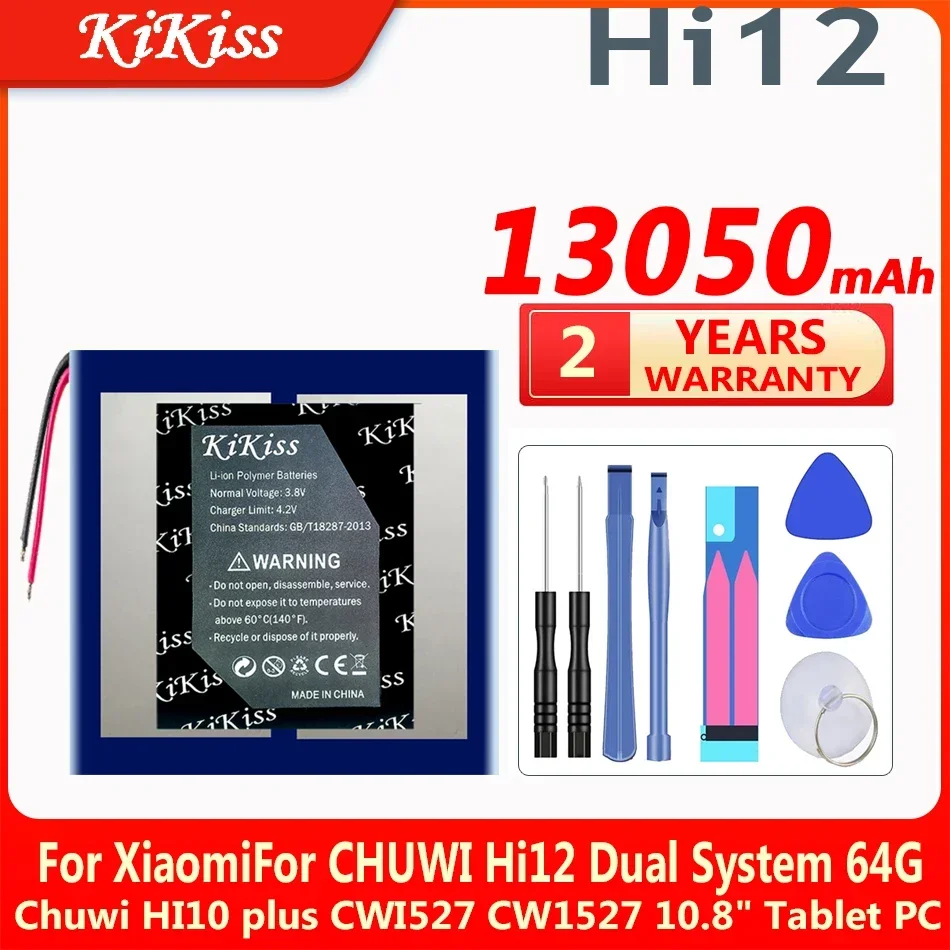 Batteria Di Ricambio Kikiss 13050Mah Hi12 Per Chuwi Hi12 Dual System 64G Chuwi Hi10 Plus Cwi527 Cw1527 Tablet Pc Da 10.8"