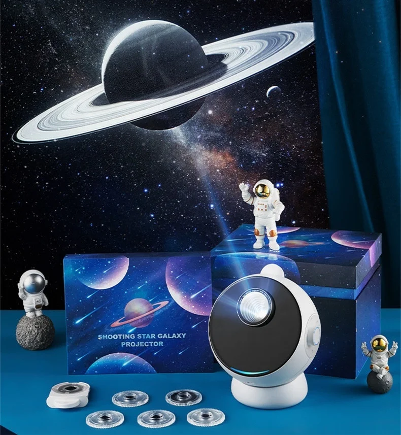 Romantico Hd Ultra Clear Focus 3D Vision Galaxy Star Projector Night Light Bt Music Speaker Per Adulti Bambini Regali Di Festa