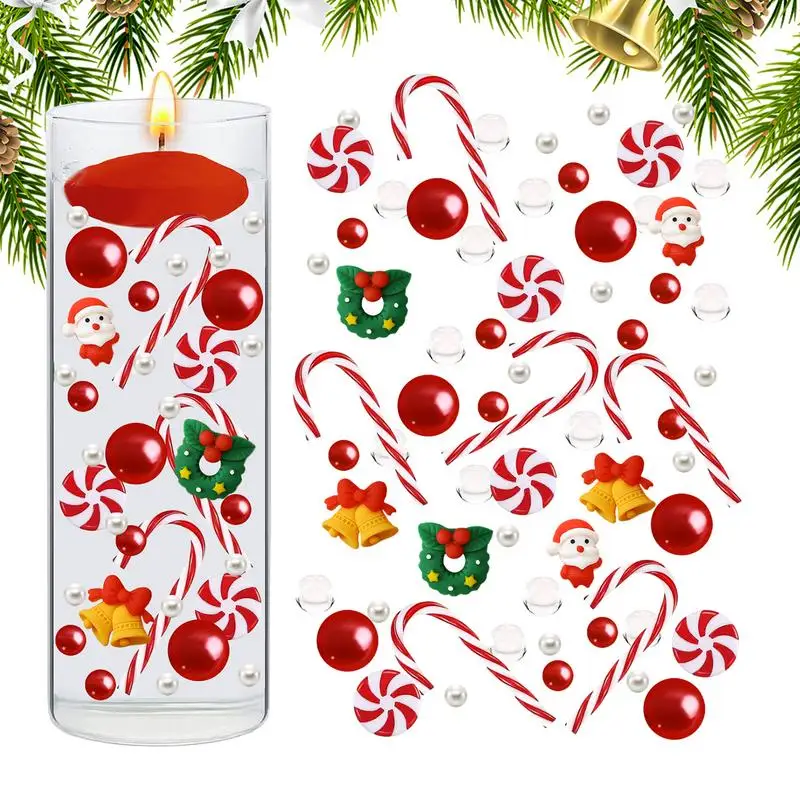 Vaso Filler Natale 6060 Pezzi Galleggiante Candy Cane Vaso Riempitivi Perline Palline Rosso Bianco Verde Perle Galleggianti Per La Decorazione Della F