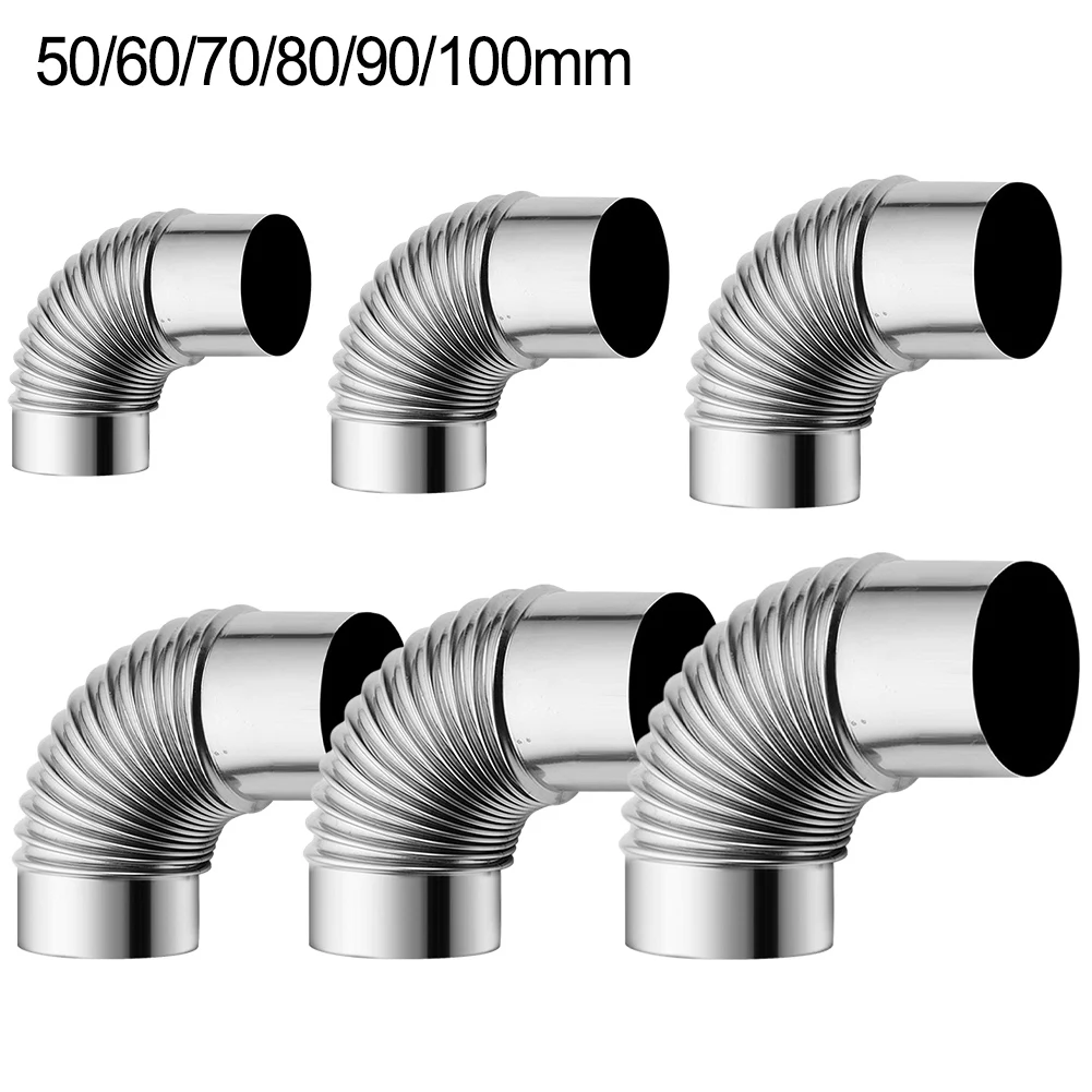 1 Pz 90 Gradi Canna Fumaria Tubo A Gomito Canna Fumaria Curva In Acciaio Inox Multi Canna Fumaria Tubo Gas Scaldabagno Tubo Di Scarico Prese D'Aria