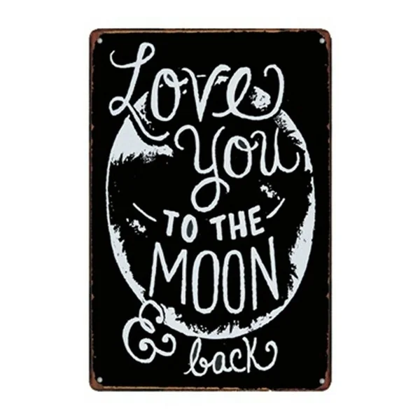 Metal Tin Sign Love You To The Moon And Back Decor Bar Pub Home Vintage Retro 1