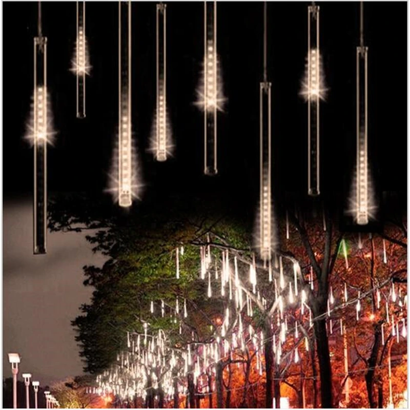 50Cm 240Led Meteor Shower Rain Tube Led Christmas Light Wedding Party Garden Xmas String Outdoor Holiday Lighting 100-240V