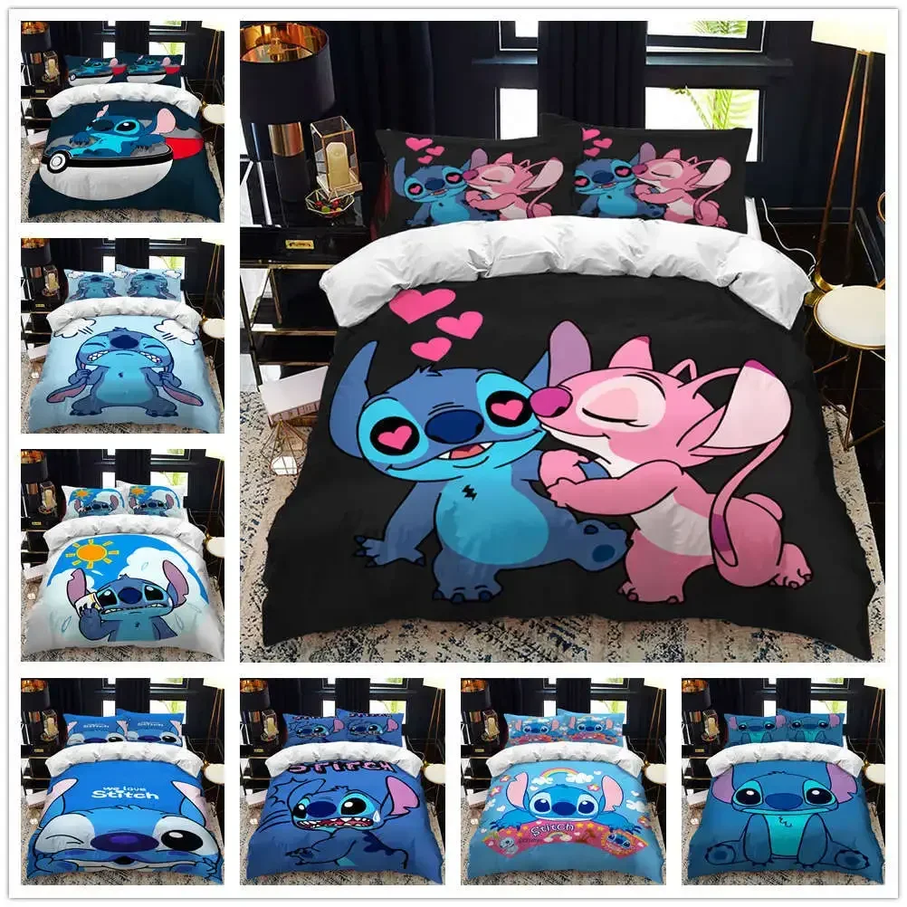 Set Miniso Disney Lilo & Stitch Animation Stitch Animation 3D Home Textile Federa Copripiumino Biancheria Da Letto Il Miglior Regalo