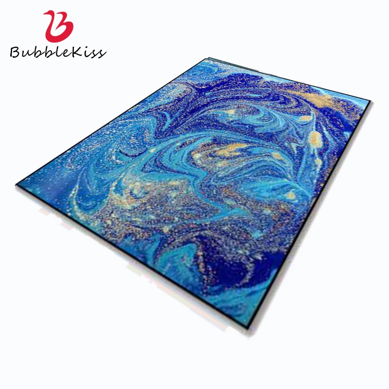 Bubble Kiss Light Luxury Abstract Carpet For Home Living Room Blue Star Gilt Pattern Balcone Decorazione Tappeto Tappetino Personalizzato
