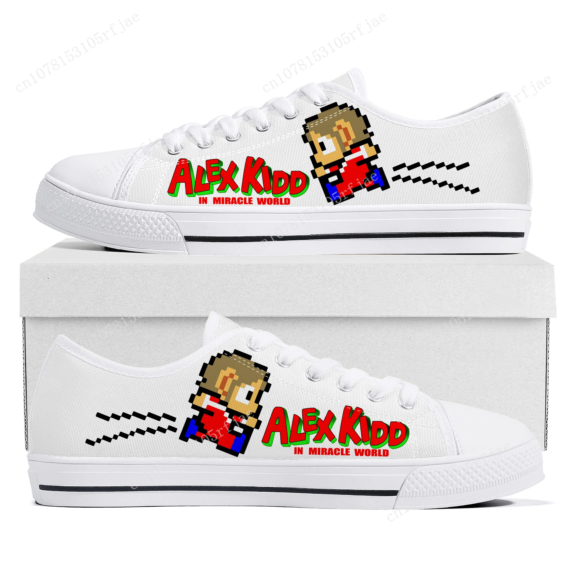 Alex Kidd Low Top Sneaker Cartoon Game Womens Mens Teenager Fashion Sneaker Di Tela Di Alta Qualità Coppia Scarpe Costruite Su Misura