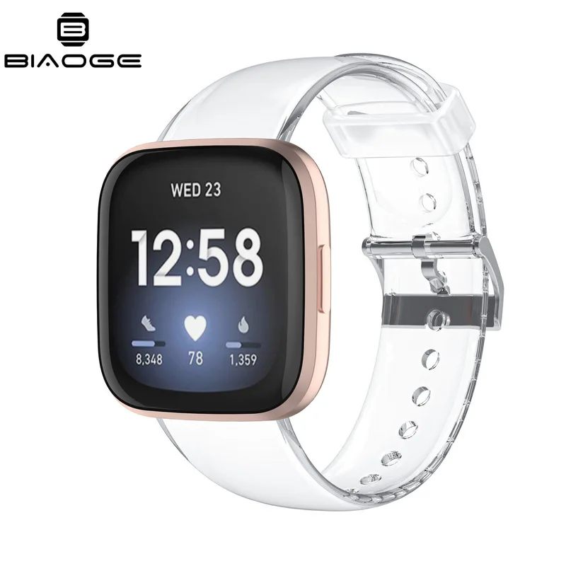 Adatto Per Cinturino Trasparente Fitbit Versa/Versa Lite/Fitbit Versa 2 Tpu